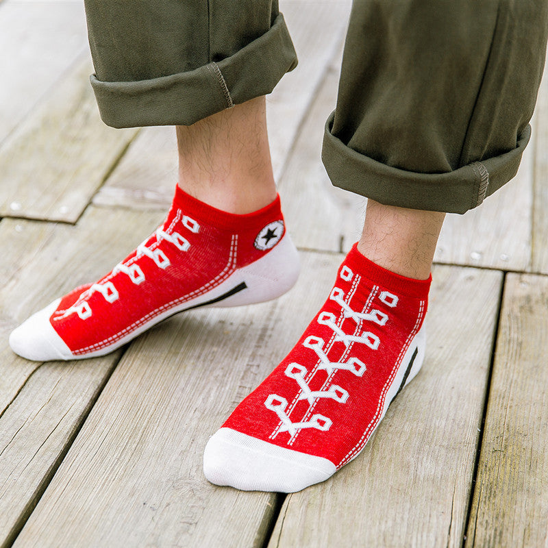 Fashion Breathable Shoelaces Boat Socks, Shallow Mouth Low-Top Short Tube Personalised ins/insta Sneakers Trendy Sports Shoes and Socks