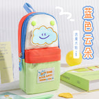 Dopamine high-value schoolbag, vertical pencil case, large-capacity boys and girls niche non-collision stationery bag, pencil bag