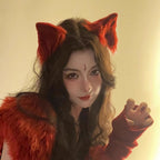 Cat ear headband female cos simulation three-dimensional animal ear KC cute plush ears wash face headband lolita hair accessories black