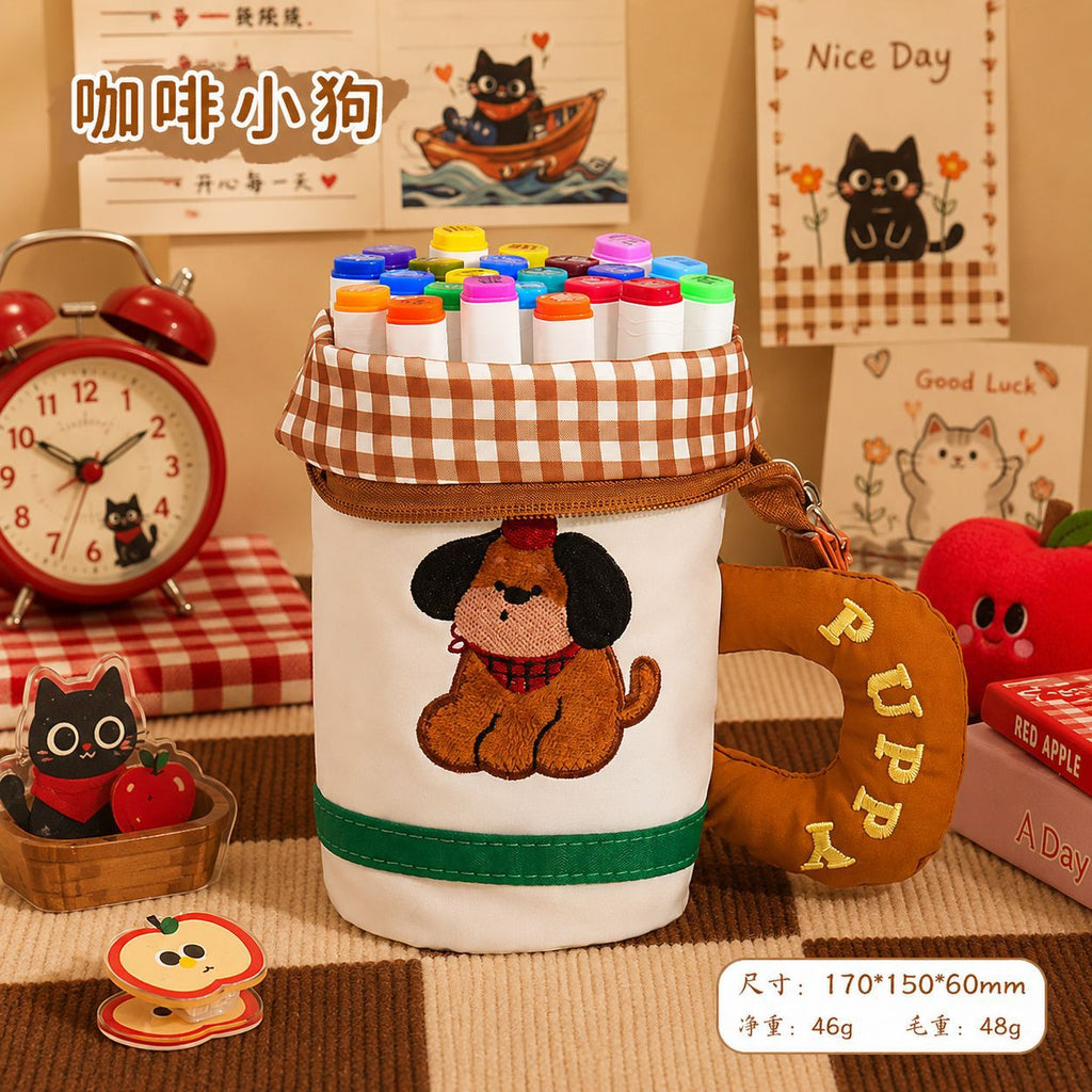 New cute cylinder foldable pencil case creative stationery student high value large capacity cute pencil case pen holder