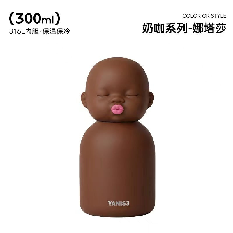 YANIS3 Natasha thermos cup funny 316 stainless steel cartoon cute fun men's and women's portable pocket cup wholesale