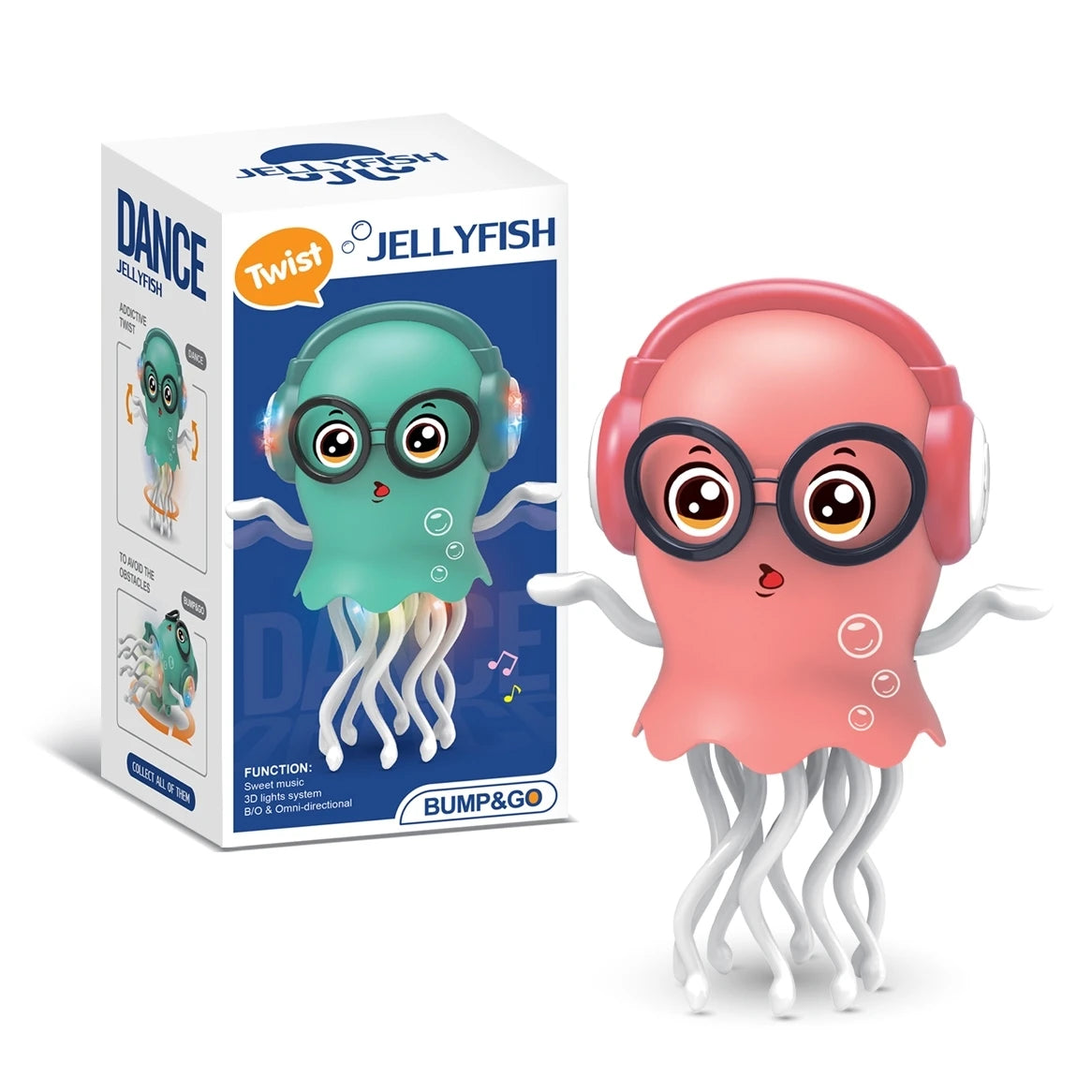 Electrically-Powered Crawling Dancing Jellyfish Toy, An Octopus With Automatic Obstacle Sensor, Intelligent LED Lights and Mu Main image