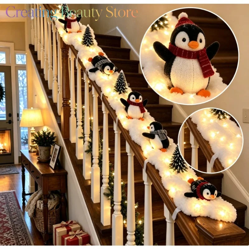 Penguin Christmas Stair Snow Decor Staircase decorative light Main image