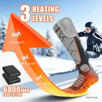 New Heated Socks Rechargeable 6000mah Electric Heated Skiing Socks Snowboarding Outdoor Sports Foot Warmer Winter Thermal Socks