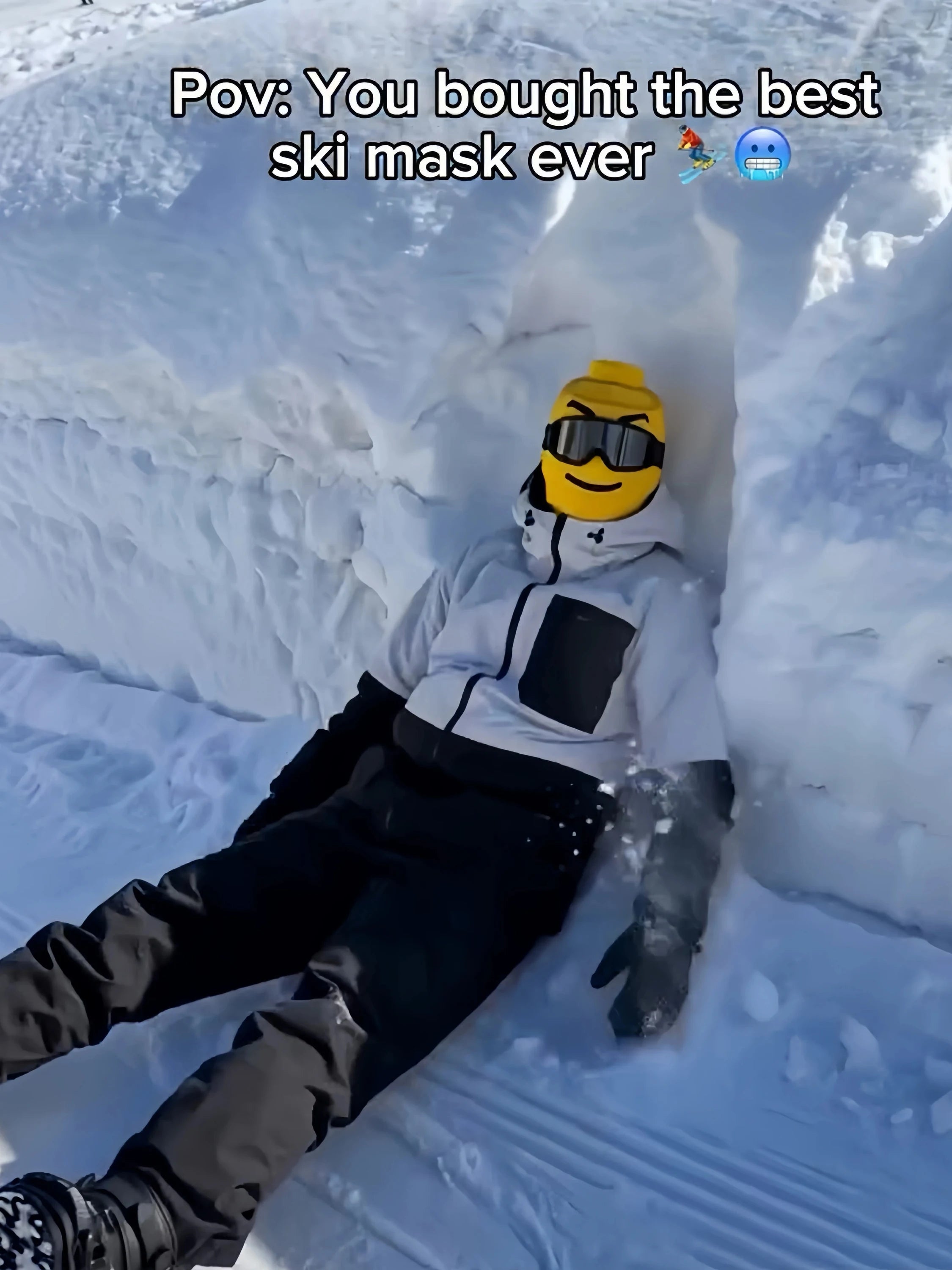 Snowboard Mask Bike Riding Windproof Face Cover All-Match Yellow Little Fellow Printed Simulation Mask Unisex Nylon Material Secondary image