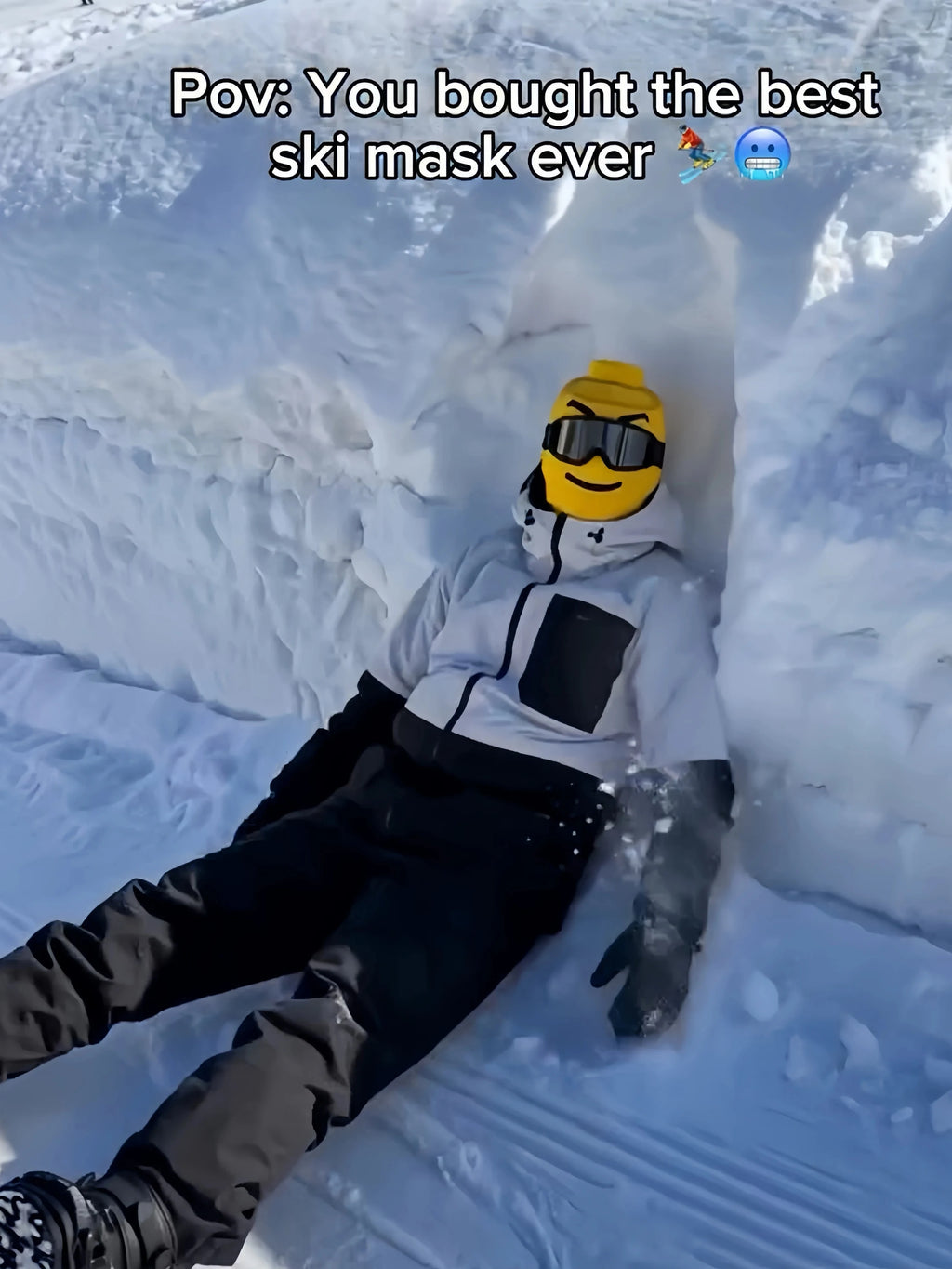 Snowboard Mask Bike Riding Windproof Face Cover All-Match Yellow Little Fellow Printed Simulation Mask Unisex Nylon Material
