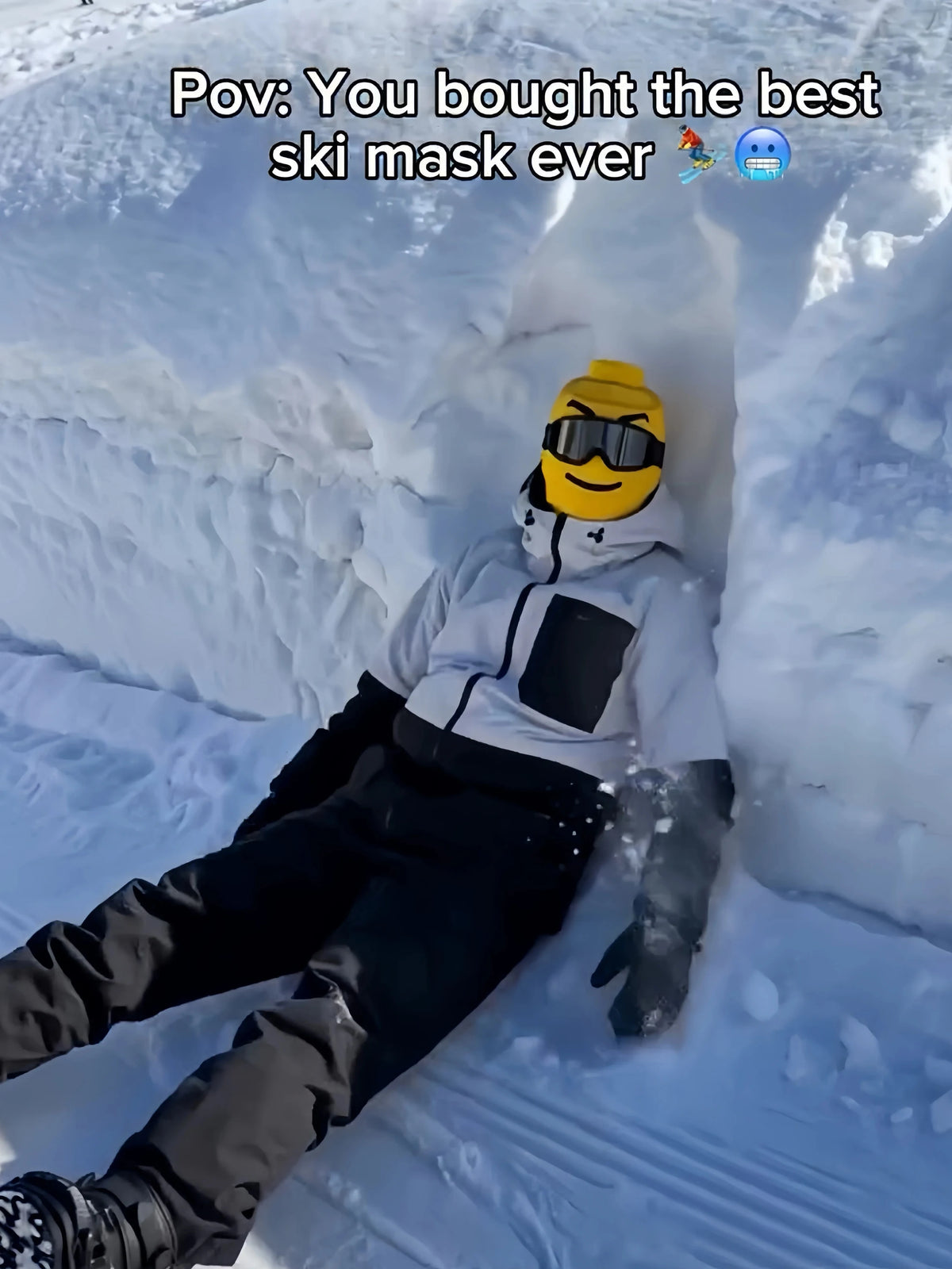 Snowboard Mask Bike Riding Windproof Face Cover All-Match Yellow Little Fellow Printed Simulation Mask Unisex Nylon Material