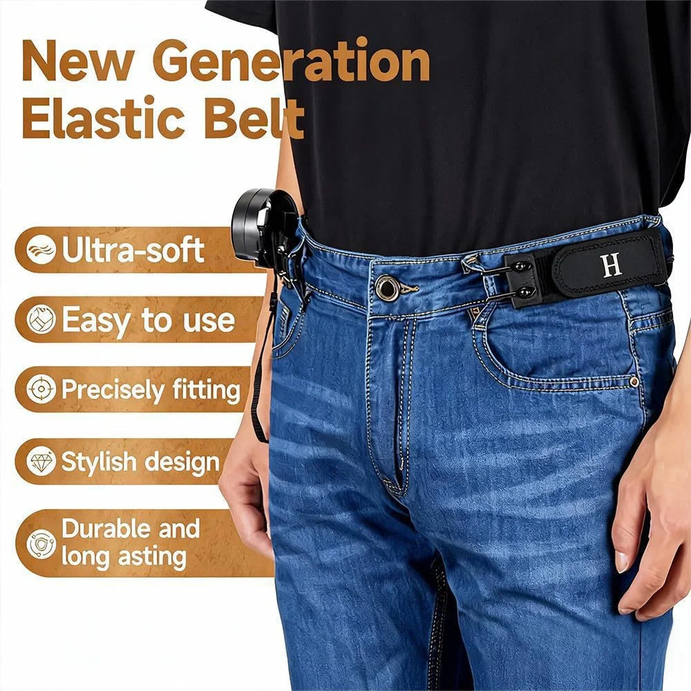 New Adjustable Elastic Style Waistband Buckle with Magic Tape & Metal Hooks Outdoor Portable Waist Band Tool Belt Nylon Soft