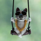 Trend Swing Dog Auto Interior Accessories Decoration Sunglasses Car Pendant Bulldog Resin Car Hanging Gift