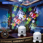 Christmas Projector Lamp Rotating LED Projector Light Adjustable Brightness Holiday Decoration Lamp for Bedroom Party Xmas Gift