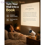 Book Projector for Reading, 720P Native HD with 180° Rotation Book Projector Built-in Speaker, 4K Input Support ，wall decoration