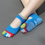 Colorful Five Finger Yoga Socks Design High Quality Women Sports Socks Profession Silicone Anti-slip Pilates Dance Cotton Socks