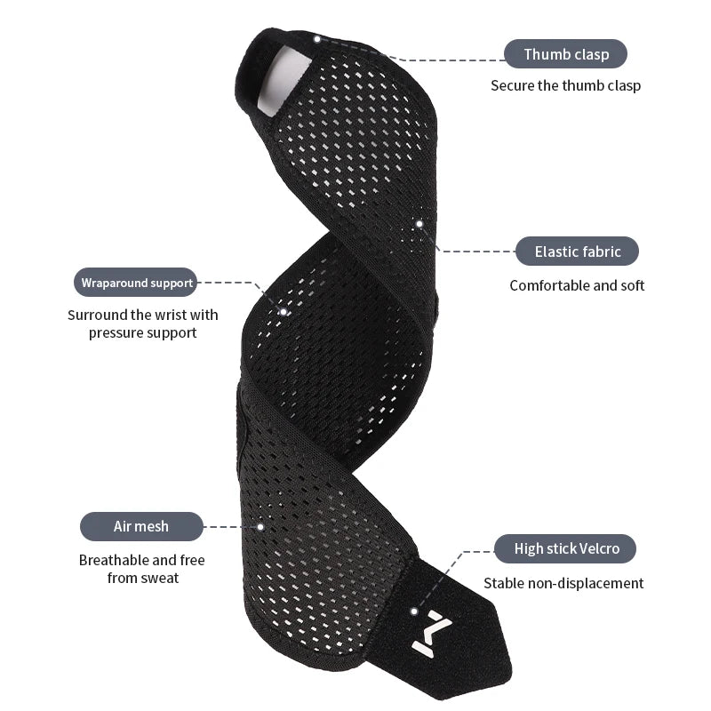1/2PCS  Breathable Mesh Wrist Support Wrap, Compression Sleeve for Joint Pain, Sprain Protection and Chronic Overuse Injuries
