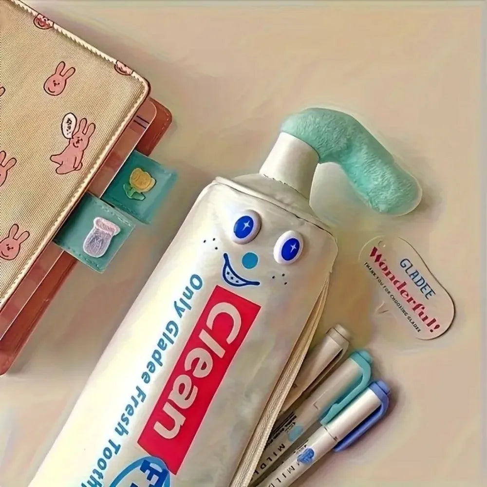 Squeeze the Fun,Toothpaste Tube Pencil Pouch for Creative Smiles,Paste & Play, Cute Collapsible Pen Tube for School Buddies