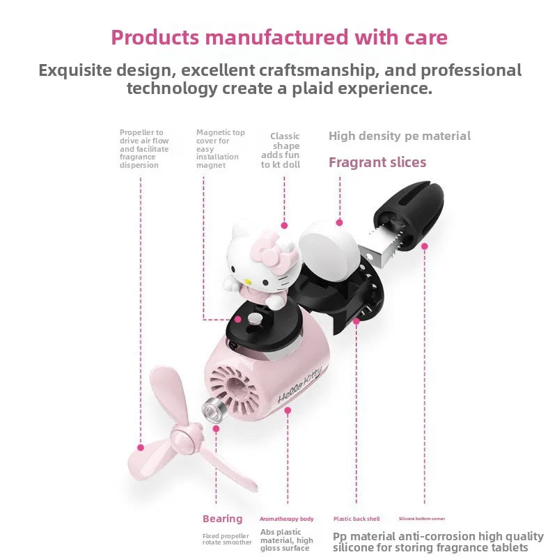 Hello Kitty Car Air Outlet Aromatherapy Car Airplane Fragrance Pendant Cream Air Conditioning Cartoon Decoration Ornament