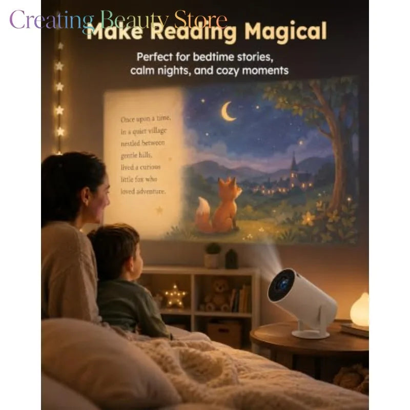 Book Projector for Reading, 720P Native HD with 180° Rotation Book Projector Built-in Speaker, 4K Input Support ，wall decoration