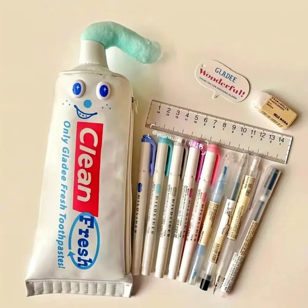 Squeeze the Fun,Toothpaste Tube Pencil Pouch for Creative Smiles,Paste & Play, Cute Collapsible Pen Tube for School Buddies