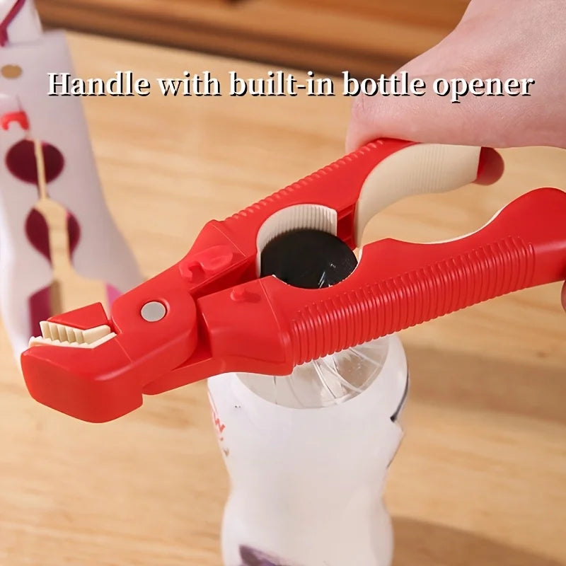 3-in-1 Heat-Proof Dish Clips for Kitchen, Anti-Slip Plate Grippers, Labor-saving Bottle Opener Integrated at the Tail