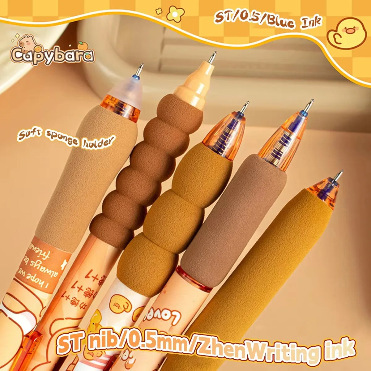 Cute Capybara Animal Gel Pens Erasable & Refillable Ink Pens Smudge-Free Writing for School season beg Supplies Stationery Gifts