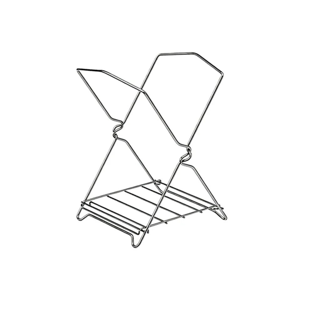 304 Stainless Steel Trash Bag Holder Foldable Raised Bottom Garbage Bag Rack Portable Wide Opening Sink Garbage Organizer