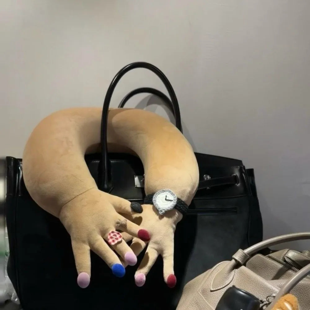 Creative Soft Cervical Support Pillow Shiny Nails Thickened Funny Finger Pillow Comfortable U-shaped Pillow Party Decoration