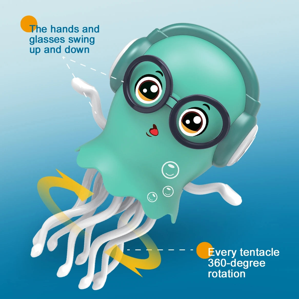 Electrically-Powered Crawling Dancing Jellyfish Toy, An Octopus With Automatic Obstacle Sensor, Intelligent LED Lights and Mu
