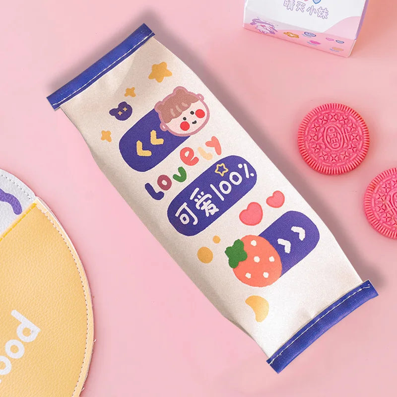 New creative simulation snack pencil case School pencil bag Multifunctional storage box Stationery bag Fun pencil bag