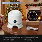 Christmas Projector Lamp Rotating LED Projector Light Adjustable Brightness Holiday Decoration Lamp for Bedroom Party Xmas Gift