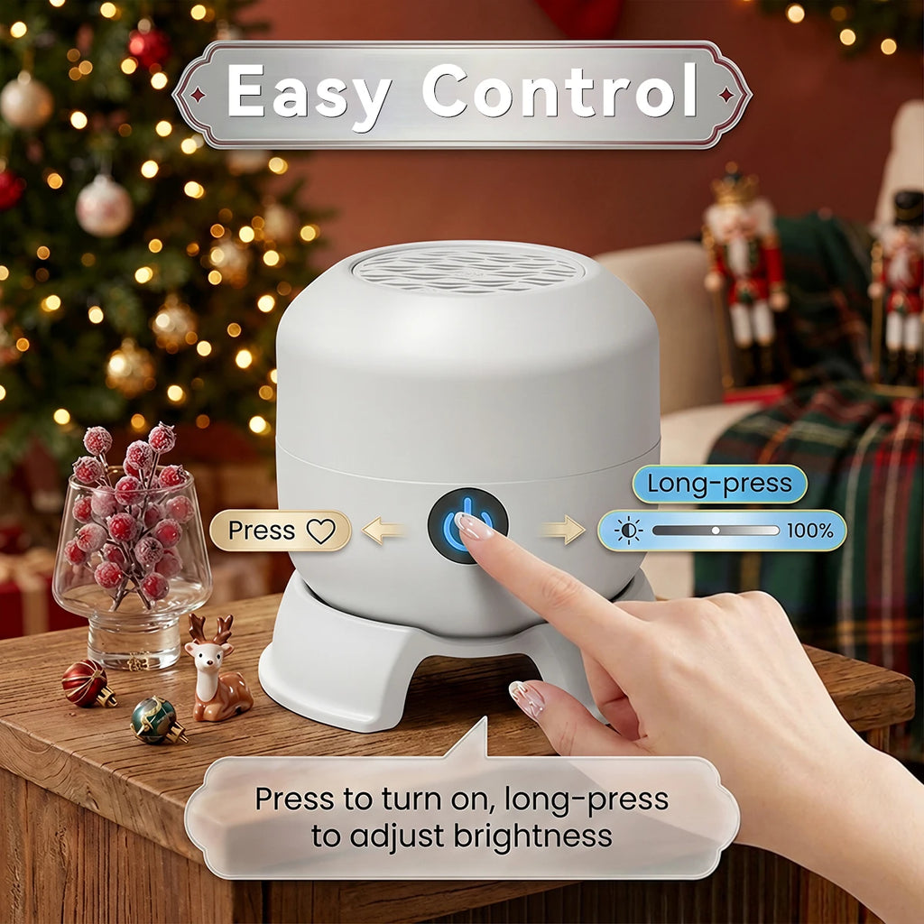 Christmas Projector Lamp Rotating LED Projector Light Adjustable Brightness Holiday Decoration Lamp for Bedroom Party Xmas Gift