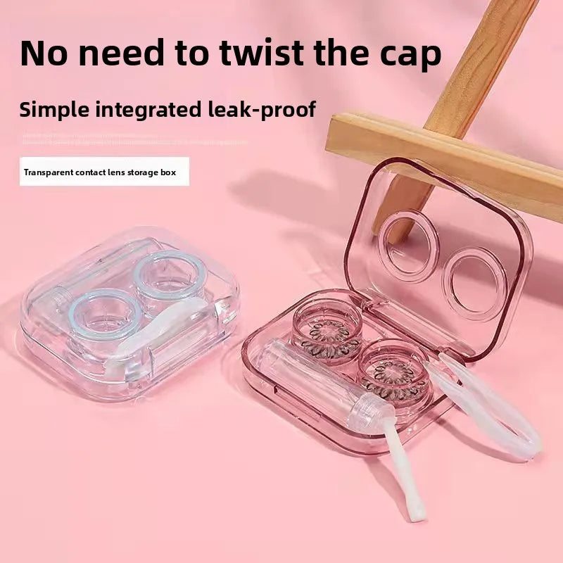 1/4PC Korean Style Portable Contact Lens Case High Aesthetic Travel Storage Kit Daily Use Contact Lens Holder Box Main image