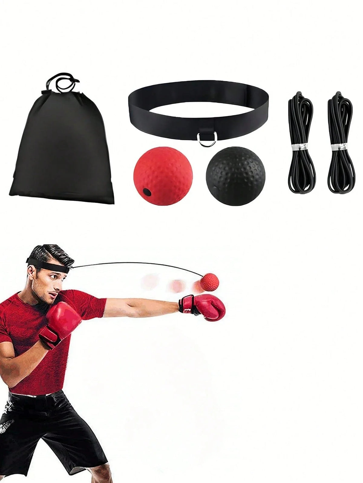 Adjustable Head Mounted Boxing Reflex Speed Ball Set MMA  Training Punch  Equipment Improve Hand Eye Coordination Reaction Focus Main image