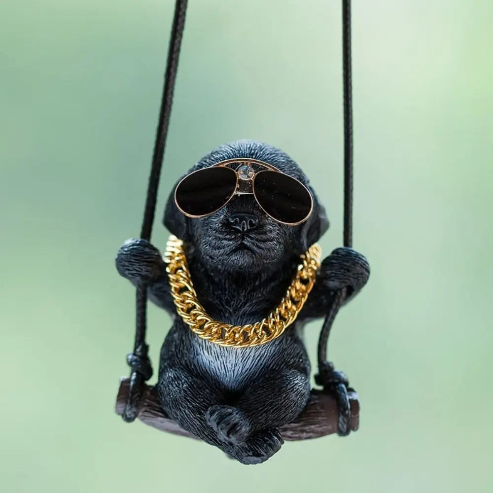 Trend Swing Dog Auto Interior Accessories Decoration Sunglasses Car Pendant Bulldog Resin Car Hanging Gift
