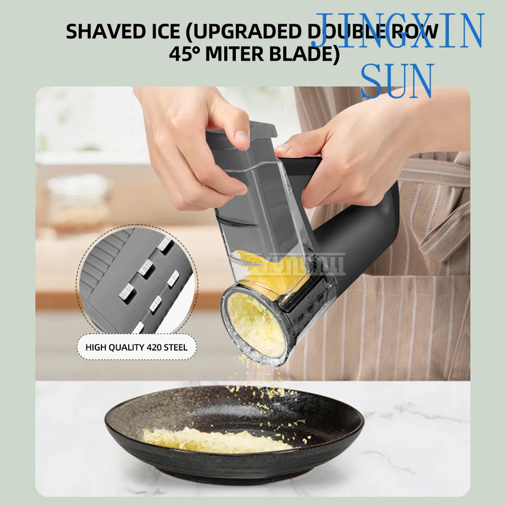 Electric Vegetable Slicer Hand-held Food Processor Carrot Cucumber Potato Cutter Kitchen Tool Ice Shaved Machine