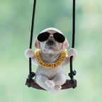 Trend Swing Dog Auto Interior Accessories Decoration Sunglasses Car Pendant Bulldog Resin Car Hanging Gift