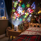 Christmas Projector Lamp Rotating LED Projector Light Adjustable Brightness Holiday Decoration Lamp for Bedroom Party Xmas Gift
