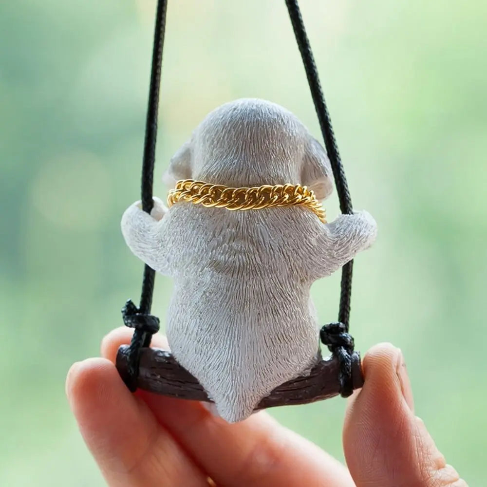 Trend Swing Dog Auto Interior Accessories Decoration Sunglasses Car Pendant Bulldog Resin Car Hanging Gift