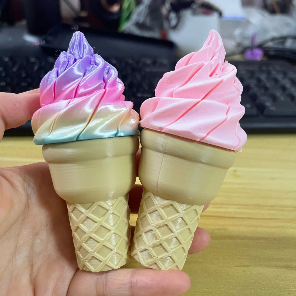 3D Printed Ice Cream Fidget Toys Portable Deformable Twist Ice Cream Anxiety Stress Relief Sensory Toys Party Favors