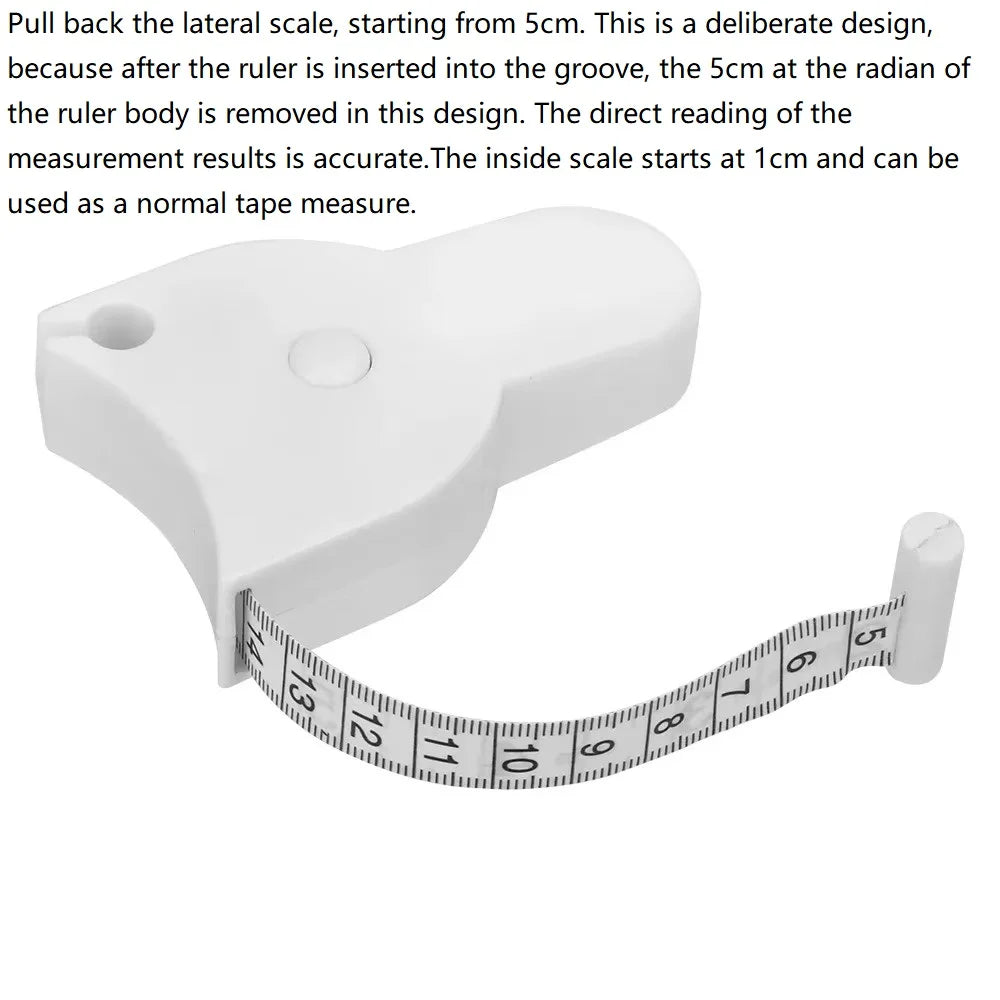 Automatic Telescopic White Tape Measure Body Measuring Soft Tape Centimeter Sewing Ruler For Body Size Measuring Tools
