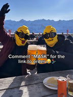Snowboard Mask Bike Riding Windproof Face Cover All-Match Yellow Little Fellow Printed Simulation Mask Unisex Nylon Material