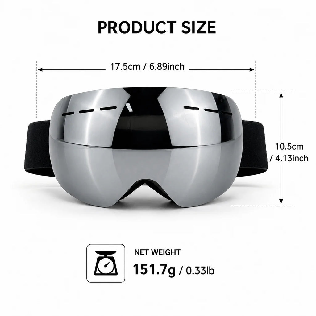 Ski Goggles Double Layers Anti-fog UV400 Snowboard Snow Goggles Snowmobile Glasses Eyewear Outdoor Sport Skiing Googles
