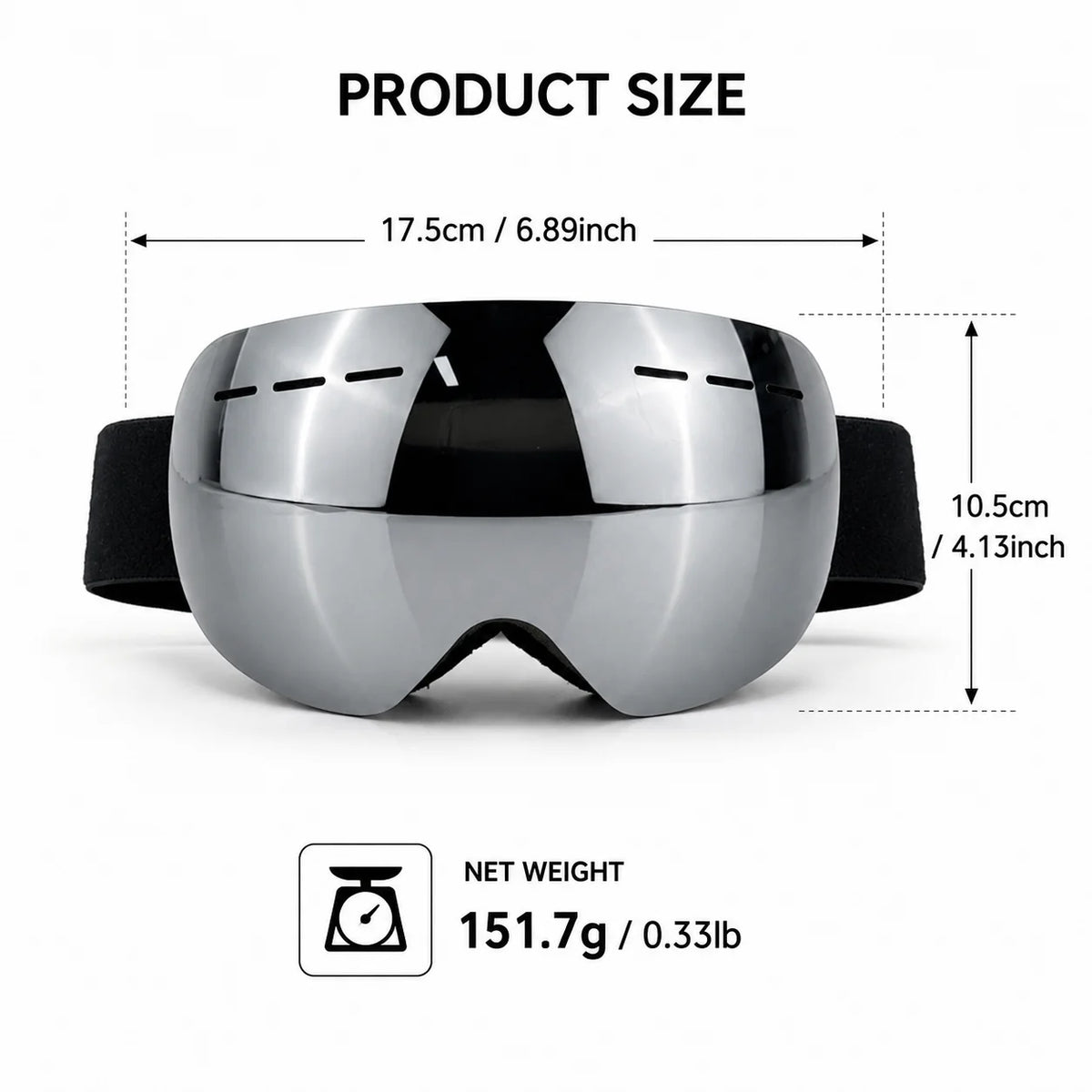 Ski Goggles Double Layers Anti-fog UV400 Snowboard Snow Goggles Snowmobile Glasses Eyewear Outdoor Sport Skiing Googles