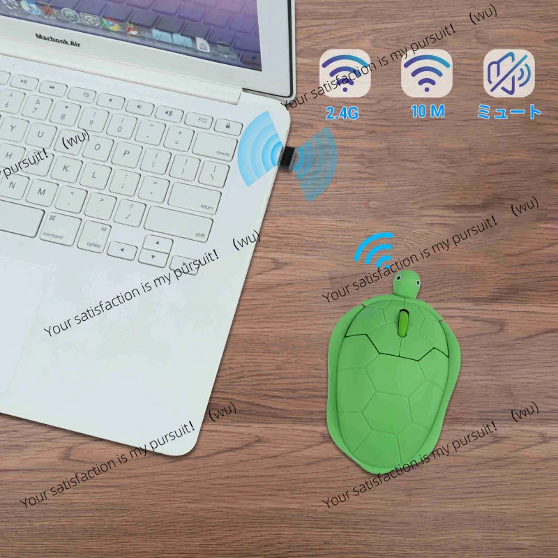 FOR Green Turtle 2.4G Wired/wireless Mouse Mute Button 1600DPI Auto Sleep Mini Office Mouse Suitable for Computers Laptops