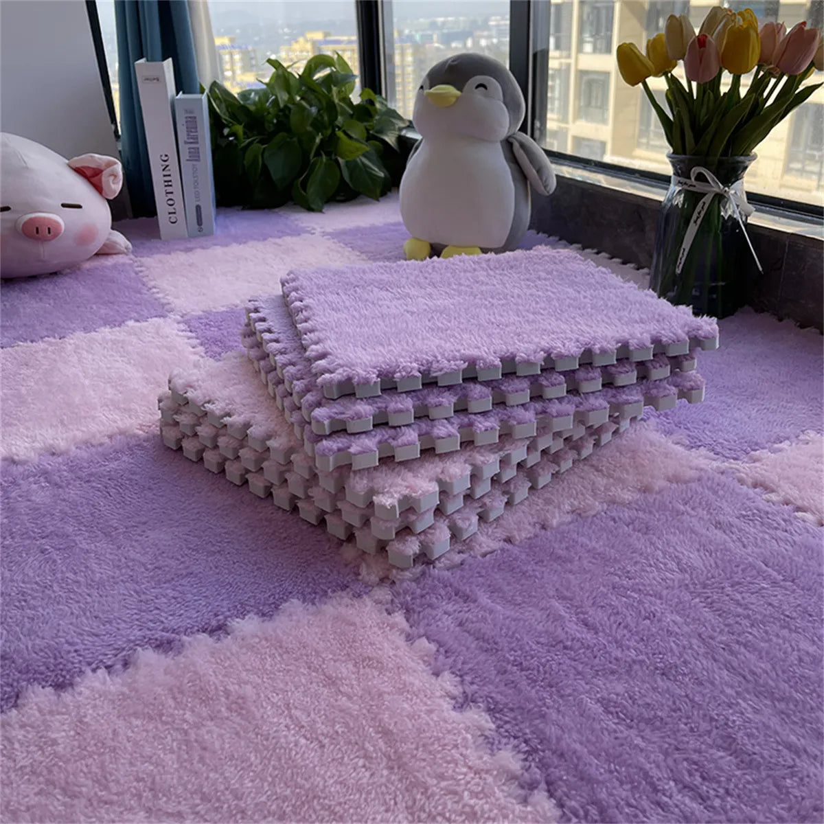 10/20PCS Soft Plush Children's Mat Baby Play Mat Baby Toys Eva Foam Puzzle Carpet In Children's Room Keep Warm Playmat 30*30*1CM