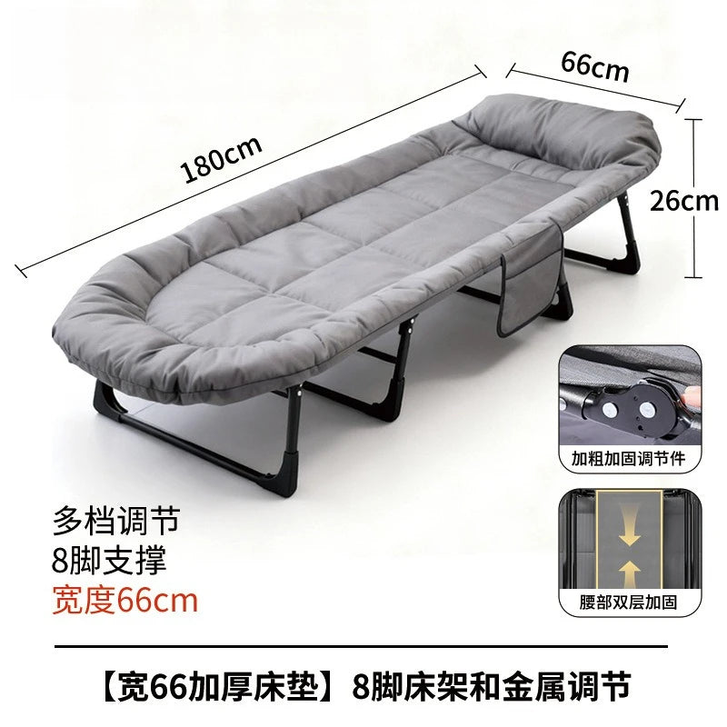 Foldable Office Single Nap Utensil Lounge Chair for Home Use, Simple Small Bed for Hospital Care, Marching Bed，Camping Cots
