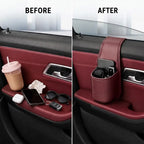 Multifunctional Car Door Hanging Storage Pocket Universal Leather Cup Holder Window Side Storage Bucket Car Interior Organizer