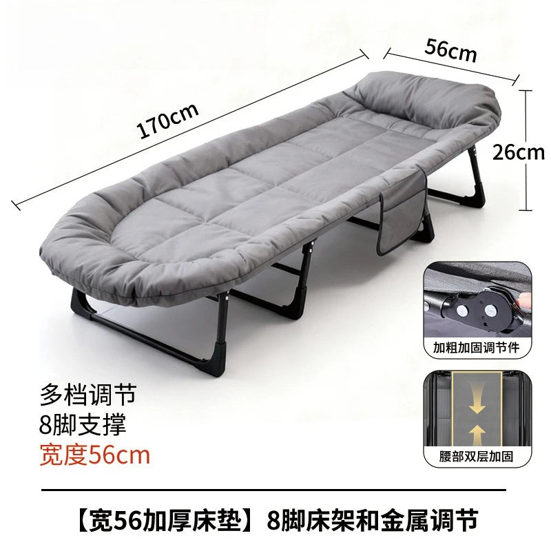 Foldable Office Single Nap Utensil Lounge Chair for Home Use, Simple Small Bed for Hospital Care, Marching Bed，Camping Cots