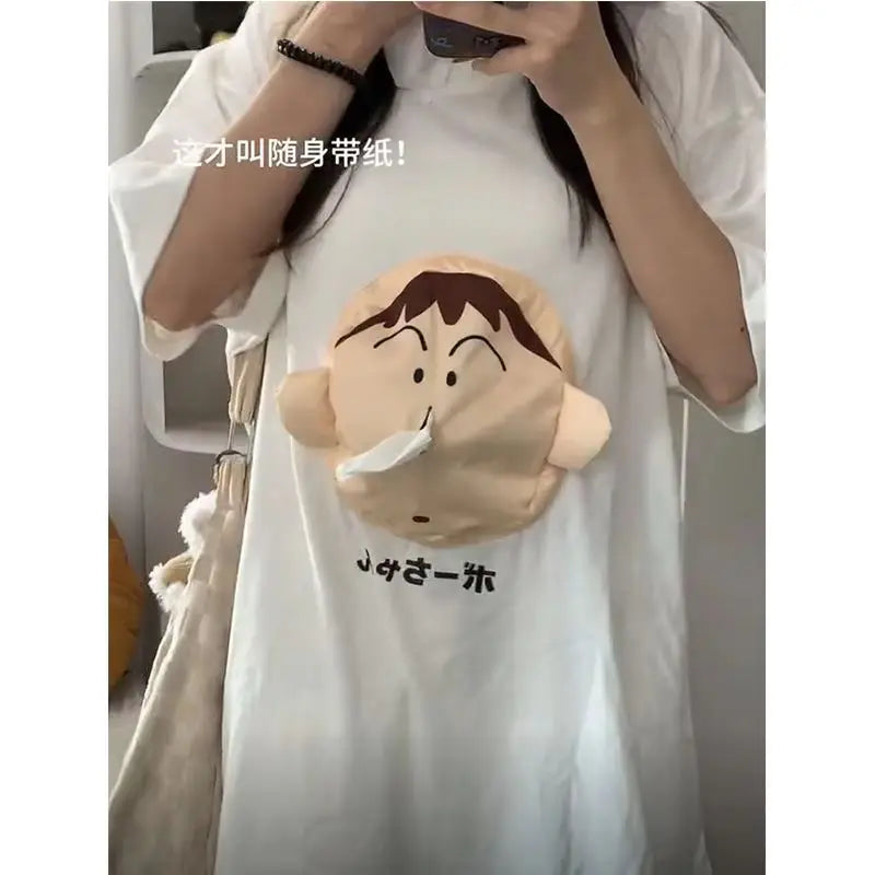 Creative Boochan 3D Tissue T-Shirt Short Sleeve Fun Fashion Trends Portable Tissue Paper Cute Christmas Gifts