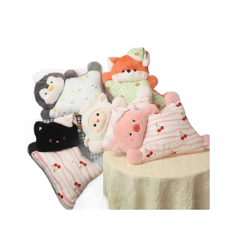 Cute Car-Use Penguin And Sheep Doll Pillow Pair Creative Gift for Girls Car Rear  Cushion Soft PP Cotton Filled Cartoon S...