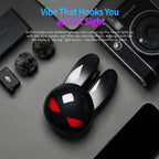 MOFII M6C Evil Rabbit Dual-mode Mouse, Black Cool Rabbit Shape, RGB Ambient Light, Silent Rechargeable, Multi-device Compatible