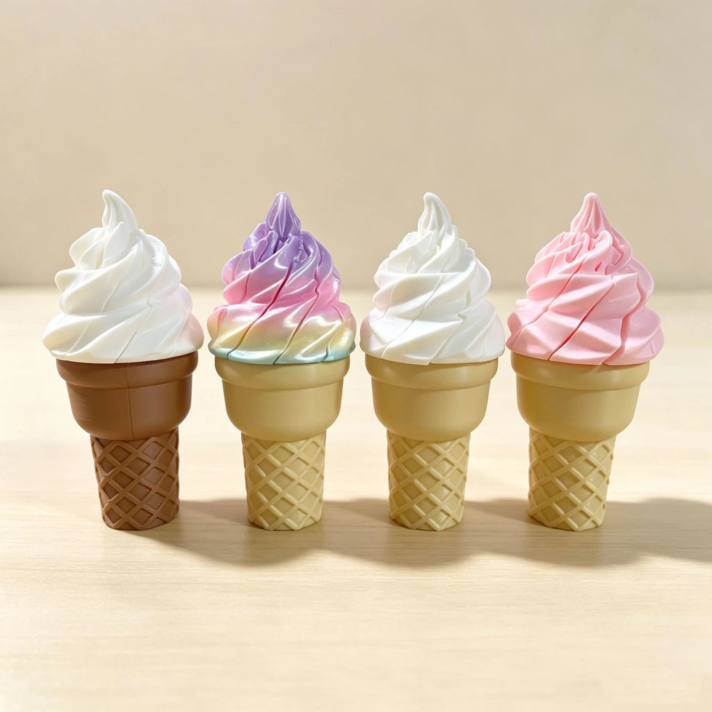 3D Printed Ice Cream Fidget Toys Portable Deformable Twist Ice Cream Anxiety Stress Relief Sensory Toys Party Favors